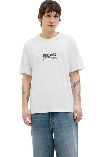 Jack & Jones Tricou JACK & JONES Almeria Branding - 12276784-Φωτεινό Λευκό