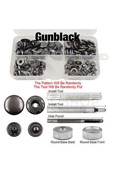 Choice32 10mm(655) 25 Sets Gunblack 25Sets Metal Snaps Fasteners Button Snap ...
