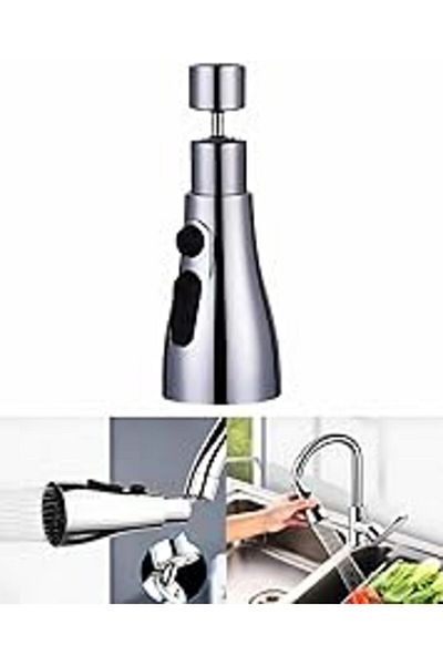 NETWORK ART Kyrotech Universal 3-Function Water Saving Kitchen Faucet Head 720 Degree Rotatable Splash