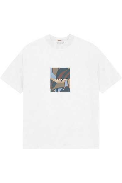 Jack & Jones Tricou JACK & JONES Avira AOP Crew - 12281811-Φωτεινό Λευκό
