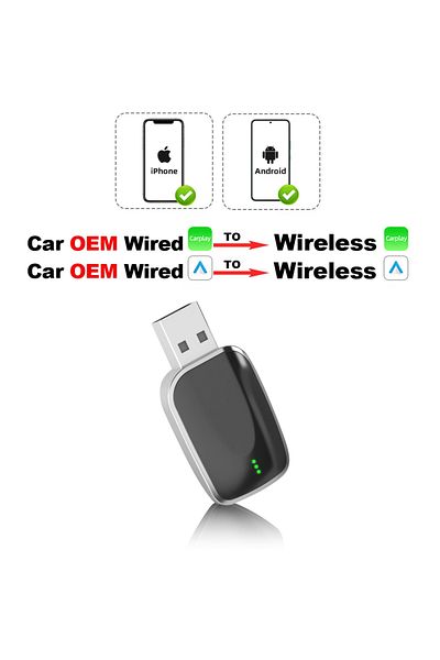 Choice Wired to Wireless 2025 NEZANEZA 2 in 1 Wireless CarPlay Adapter for OME Wired to Wireless CarPlay An