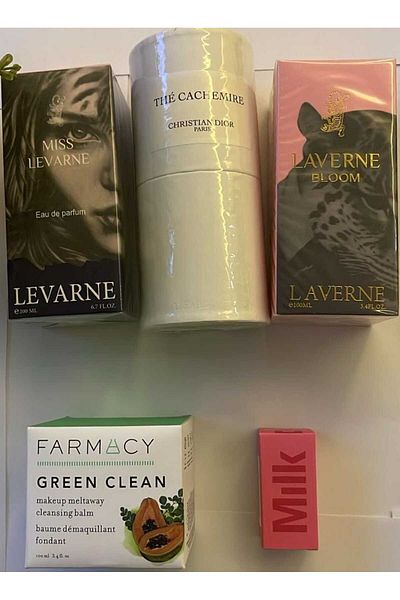 Bloom Bride's package, perfumes, Bloom and Cashmere Dior perfume set, and Miss Badil Lavrin perfume, 325 ml, with a gift of Malik lipstick and remover