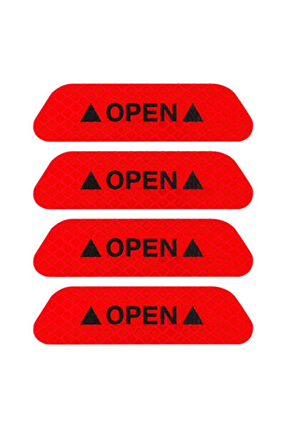 Choice أ- أحمر - مجموعة واحدة من 4 قطع من ملصقات عاكسة لباب السيارة، شريط عاك...