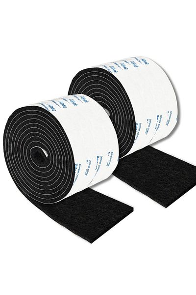 Choice 1 Pack 3MM 2 Rolls Felt Strips with Adhesive Backing, 2 Felt Rolls 2X 60 Inches Black, Felt Tape wit