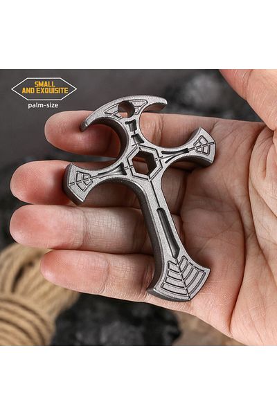 Choice A Tactical defense cross pendant, self-defense cool equipment, outdoor camping self-defense tool, e.