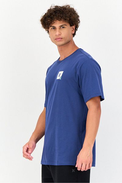 Hurley Men Sportswear Fit Short Sleeves Outdoor T-shirt, Blue