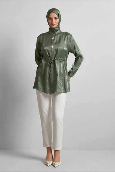 Alvina Satin Tunic with Tie Waist 45610