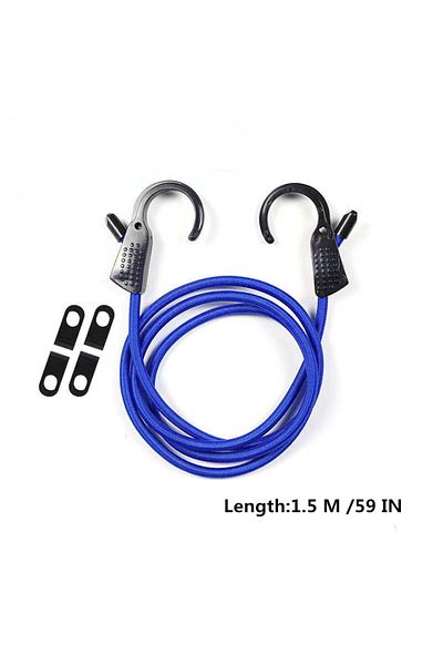 Choice 1.5 M Adjustable Bungee Cord 59/118-Inch Blue Adjustable Stretch Car Clothesline with Wide Opening H