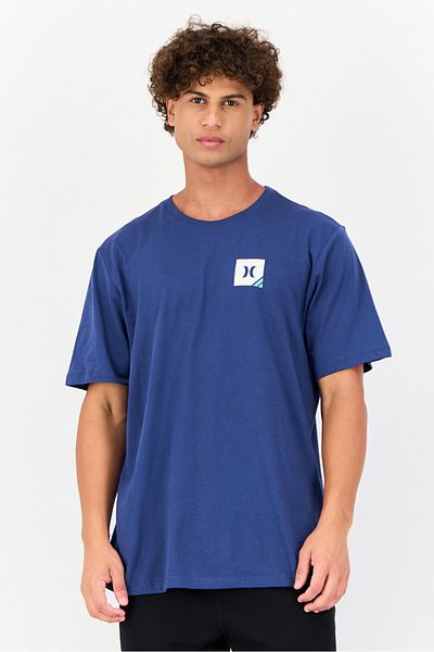 Hurley Men Sportswear Fit Short Sleeves Outdoor T-shirt, Blue