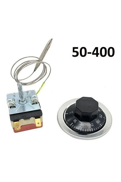 Choice 50 to 400 Thermostat AC 250V 16A 50-300/50-400 Degrees Celsius Knob Liquid Rising Temperature Contro