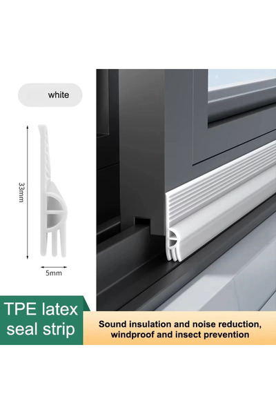 Choice1 شريط عزل النوافذ المنزلقة TPE أبيض 4M 4m ذاتي اللصق ثلاثي عازل للصوت ...