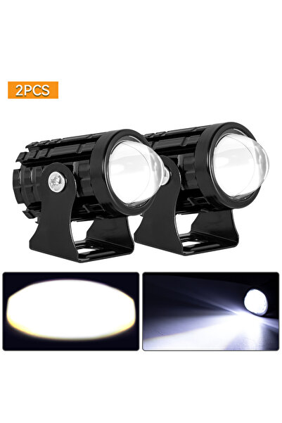 Choice3 قطعتان من مصابيح LED الأمامية للدراجات النارية باللون الأبيض مع عدسة ...