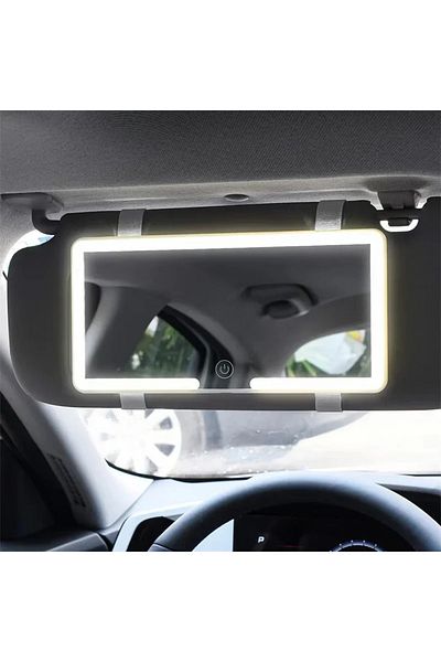 Choice WHITE HD Mirror Car LEDMakeup Mirror Three Gear Adjustment Sun Visor Plate Interior RearMirror Dimma
