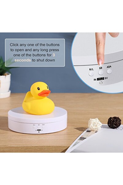 Choice 138mmwhite-1PCS Electric 360 Degree Rotating Display Stand 3Speed ​​Mi...