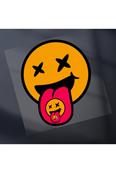 Choice ملصقات دراجات نارية إبداعية بوجه مبتسم مقاومة للماء مقاس S-6x4.89 سم T...