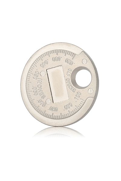 Choice 1pc 1pc Spark Plug Gap Gauge 0.6-2.4mm Ouble-Sided Coin-Type Spark Plug Gage Caliber Measuring Tool