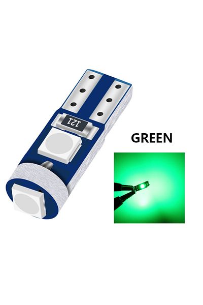 Choice green 10Pcs T5 Led Bulb Canbus W3W 74 286 W1.2W Super Bright Car Interior Lights Auto Dashboard Lamp