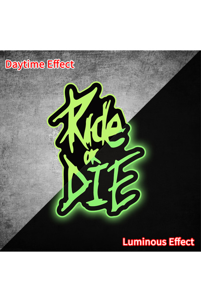 Choice 3.6x5CM YG-RIDE1 1PC RIDE OR DIE Bicycle Glow Stickers DIY MTB Bike To...