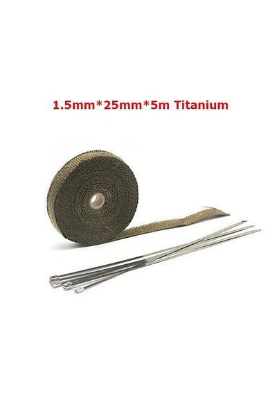 Choice Titanium-5m Roll Fiberglass Heat Shield Motorcycle Exhaust Thermal Tape Header Pipe Heat Wrap Tape T