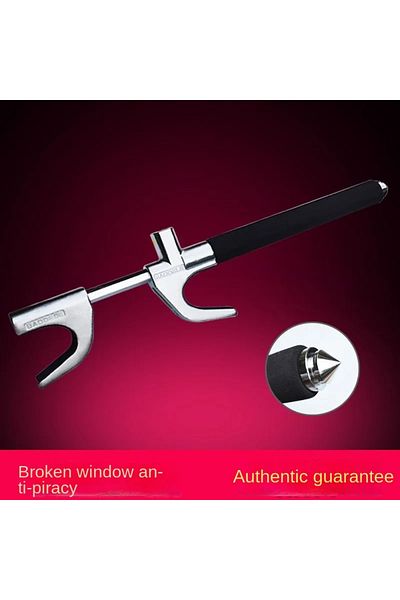 Choice black Car Steering Wheel Lock Anti-Theft Car Device Universal Fit Adjustable Length Clamp Double Hoo