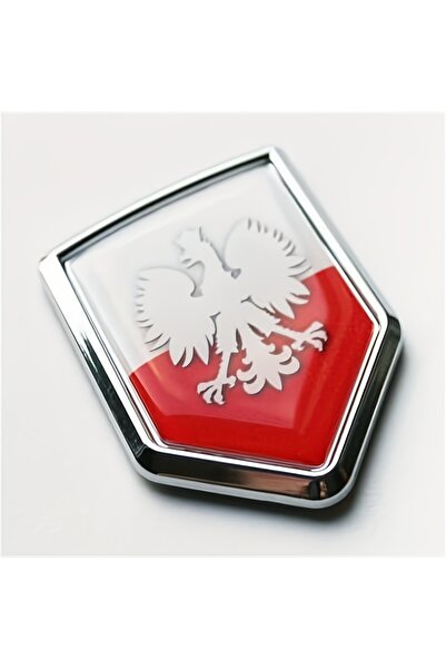 Choice ملصق سيارة ودراجة نارية من الكروم على شكل درع على شكل علم النسر الأبيض البولندي قطعة واحدة