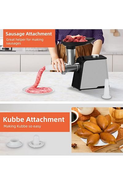 ET-LIFE Meat Mincer/Grinder/Kibbeh Maker, 300W, MG-S11, Black, Stainless steel blade