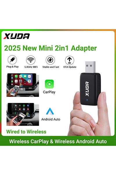 Choice Carplay and Auto Box XUDA New Mini wired to wireless CarPlay & Android Auto 2in1 adapter is suitable