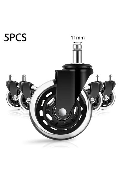 Choice 3 inch 11mm 5pcs Universal Furniture Casters Wheels 3 Inch Rubber 360 Degree Rotatable Safe Rollers