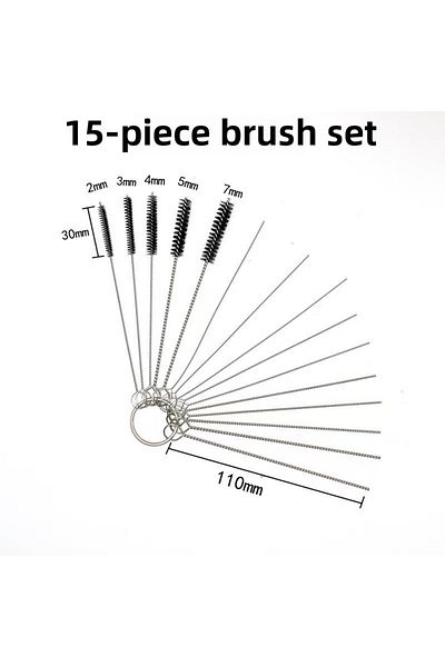 Choice 15PCS Carburetor Carbon Dirt Jet Remove Cleaning Needles Brushes Cleaner Tools for Automobile Motorc