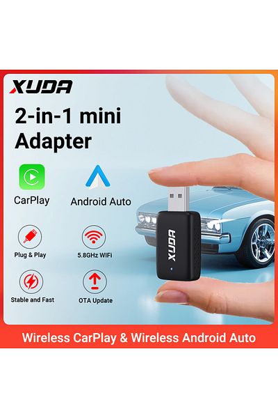 Choice Carplay and Auto Box XUDA 2025 NEW Wireless Carplay and Android Auto 2in1 smart Mini Box WIFI BT Aut