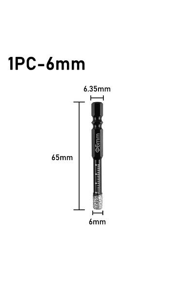 Choice 1PC 6mm 5-16mm Hexagonal Shank Dry Brazed Diamond Hole Saw for Porcelain Tiles Marble Glass Ceramic