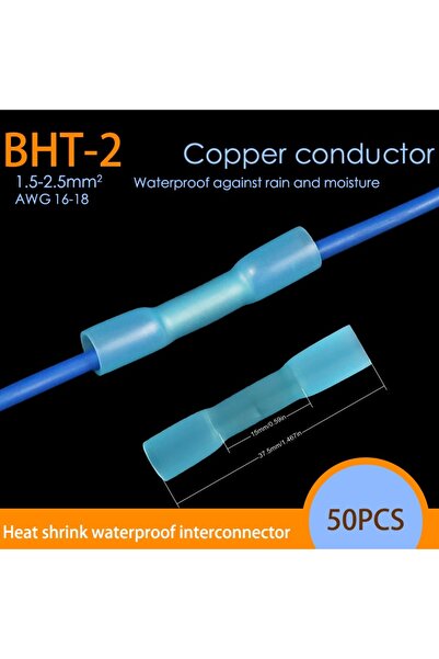 Choice3 50 قطعة - 2 مجموعة موصلات أسلاك مقاومة للماء والانكماش الحراري باللون...