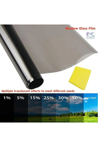 Choice 1 Percent KKJOY 3M x 50cm VLT Black Car & Home Window Tint Film - UV & Solar Protector, Pearl Cotton