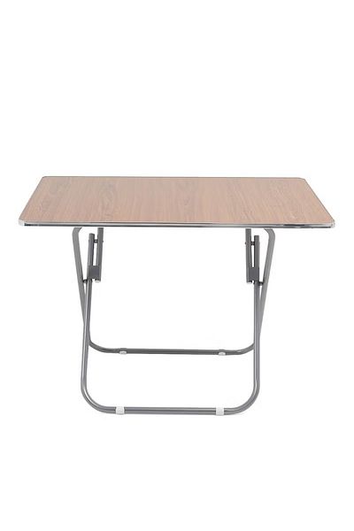 rexa Rectangle Shaped Folding Table Brown/Silver