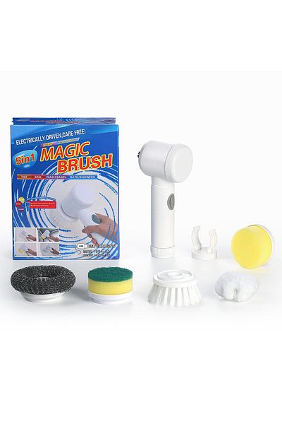 OEM Multifunctional electric cleaning brush set, 5 interchangeable heads