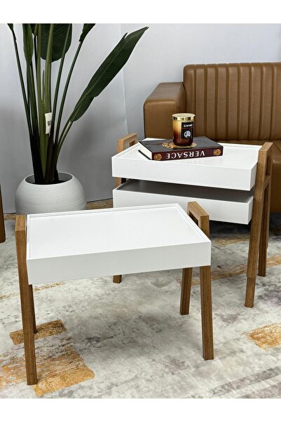 Living Modern 3-Piece Nesting Side Table Set – 40 cm Height × 35 cm Width × 50 cm Length