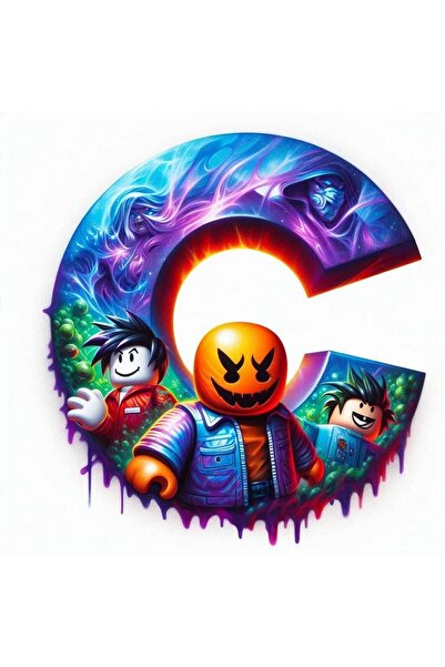 Ingift Sticker UV DTF ROBLOX litera C, inaltime 8 cm