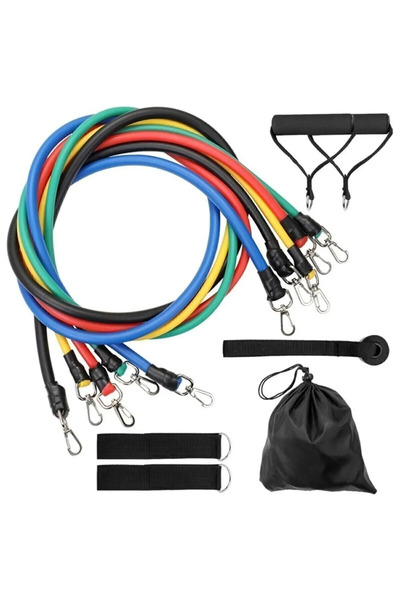 Hubstein Instrument profesional de fitness pentru push-up + set de greutăți din cauciuc profesional de rezistență, 11 piese