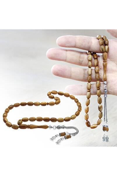 Tesbihane Κουκά Τεσβίρ – Καφέ – Ασήμι 925 με 2 Φούντες Καλάμια – Κοπή Κάψουλας