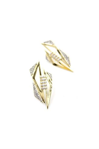Rasanet Special Design Earrings with Stones - Gold