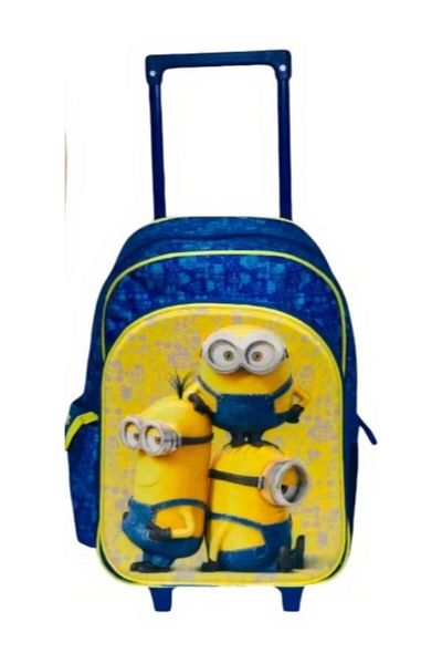 Minion Ghiozdan pentru Copii 43x30x15cm Troler, cu 2 Fermoare 5D Minions