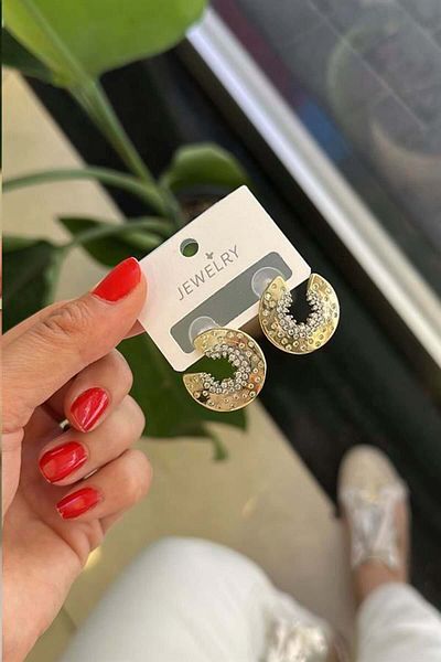 Rasanet Jewelled Earrings - Gold