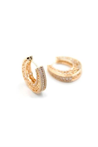 Rasanet Jewelled Hoop Earrings - Gold