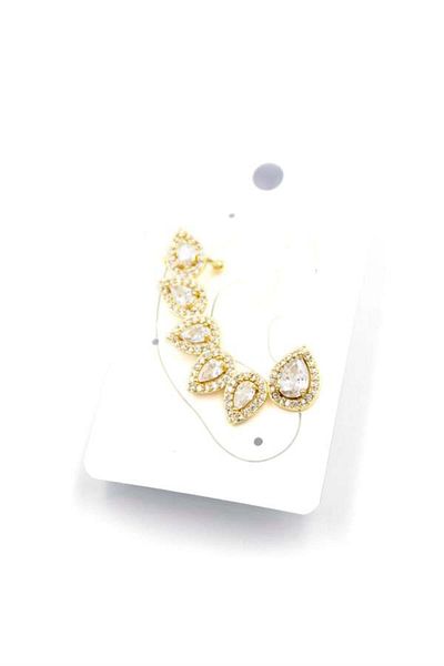 Rasanet Stoned Cartilage Earrings - Gold