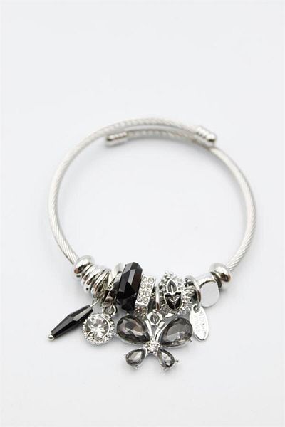 Rasanet Butterfly Charm Bracelet - Black