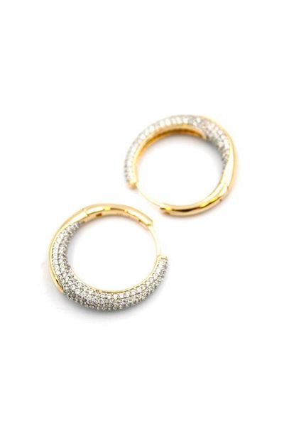 Rasanet Jewelled Hoop Earrings - Rose