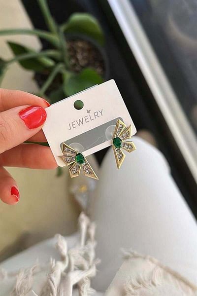 Rasanet Flower Earrings - Green