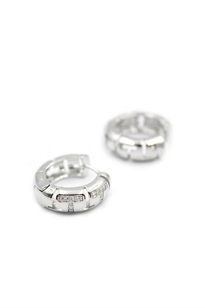 Rasanet Jewelled Hoop Earrings - Silver