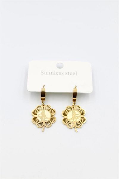 Rasanet Tuğra Clover Earrings - Gold