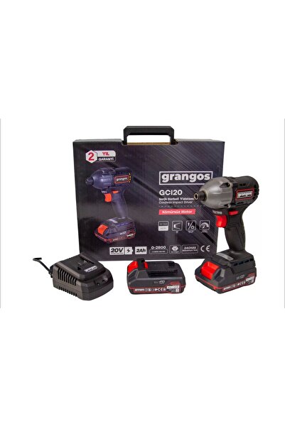 Grangos GCI20-T2 20V 2 Ah Çift Akülü Darbeli Vidalama